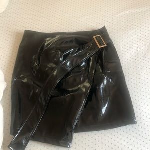 Faux leather skirt
